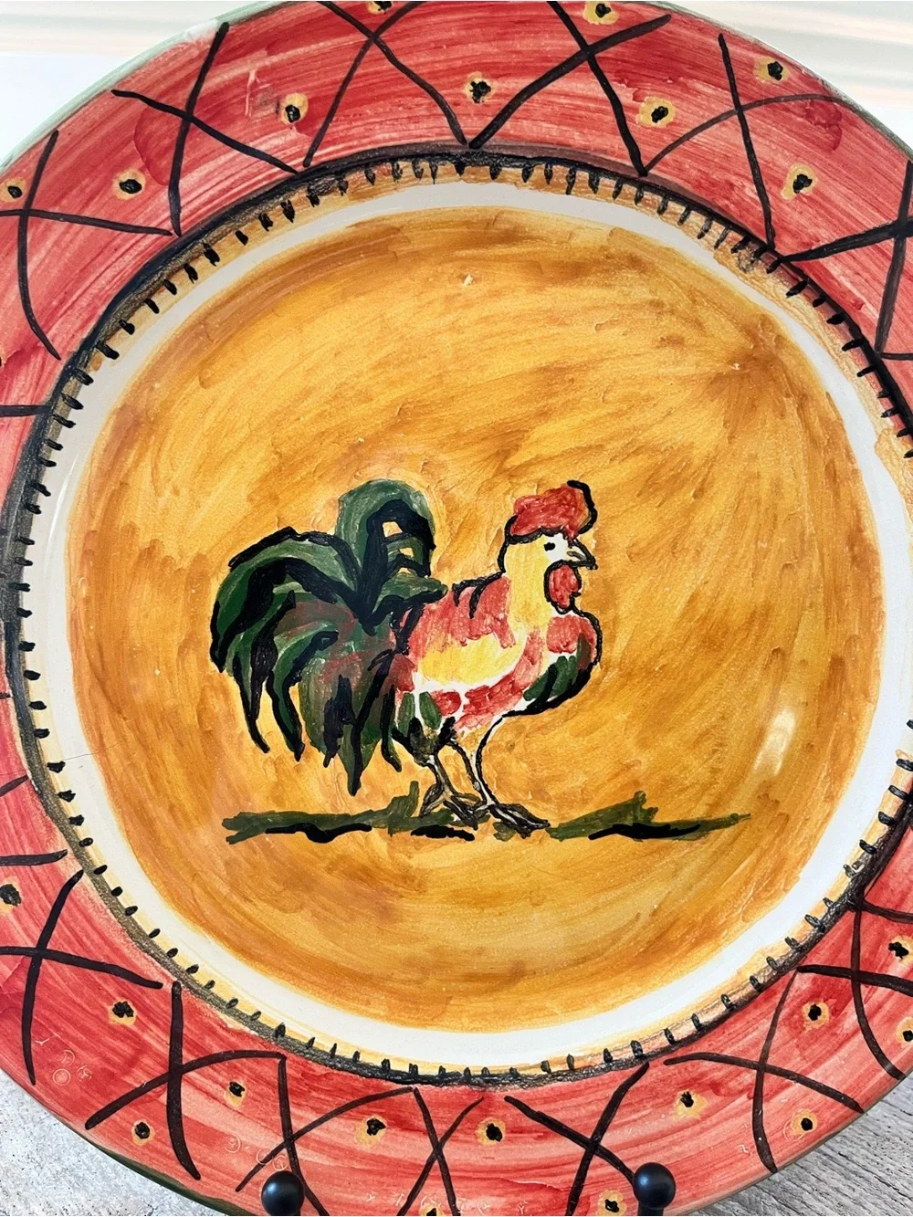 Vintage C.A.F.F. Gubbio Italy Rooster Plate